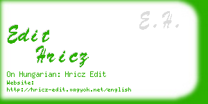 edit hricz business card